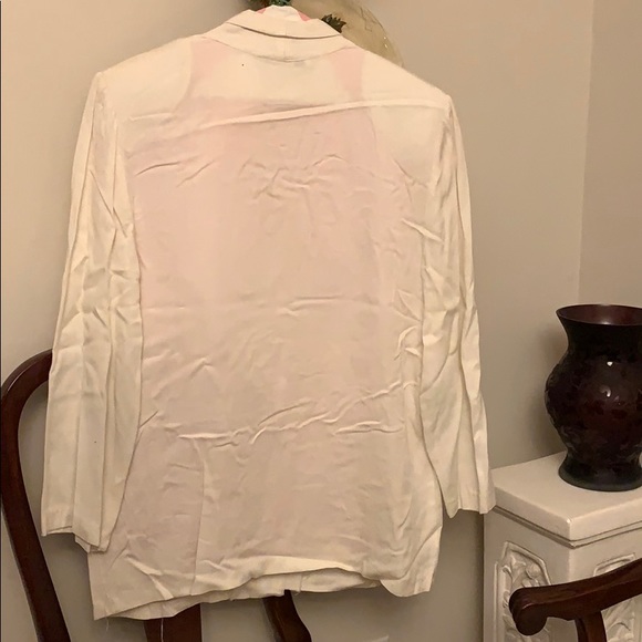 Vintage 80s White Rayon Suit Jacket Shorts - Picture 2 of 6